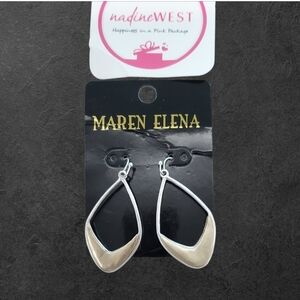 NWT Elegant Two-Tone Teardrop Earrings